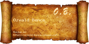 Ozvald Bence névjegykártya